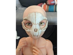 chat crâne masque 1 3 bjd soutenir bldc poupée 3d print model - Mito3D