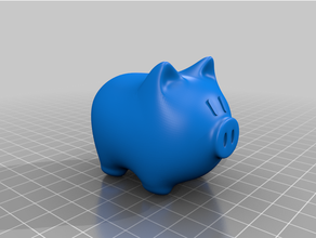 cute pig animal gold 3d print model - Mito3D