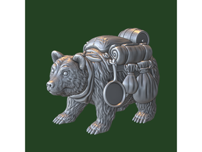 pacco orso 28mm miniatura animale compagno bestia fardello Marrone dnd mini druido grizzly mammifero 3d print model - Mito3D