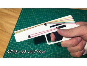 step-up action rubber band gun step 3d print model - Mito3D