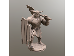 tanarukk barbarian 28mm demon dnd miniature dungeons dragons 3d print model - Mito3D