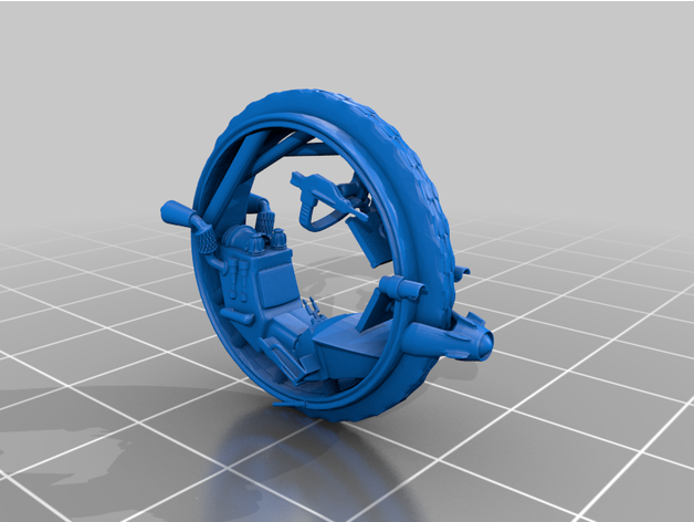 Monocycle Fahrrad futuristisch Motorrad scifi Transport 3D print model - Mito3D