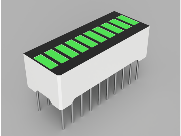 components model 10 segment led light bar display f2510yg 3D print model - Mito3D