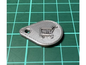 shopping trolley token cart coin 3d print model - Mito3D