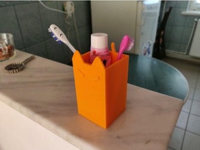 cat toothbrush holder 3d print model - Mito3D