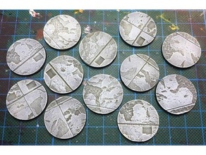 béton texture bases 25mm cyberpunk infini Jeu wargaming 3d print model - Mito3D