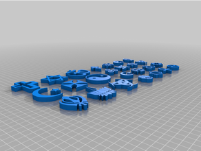 symbols set 3d print model - Mito3D