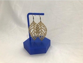earring holder hexagon display stand earrings household jewelry model 3d print model - Mito3D