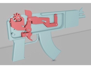 automatic rubber band gun rubberband 3d print model - Mito3D