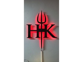 hells kitchen logo - led back-lit backlit hell 3d print model - Mito3D