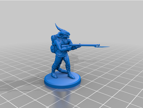 dragonborn infantry soldiers 28mm dnd miniature dungeons dragons fantasy musket tabletop gaming wargaming 3d print model - Mito3D