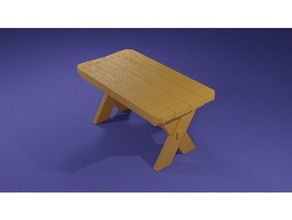 wooden table dnd miniature high resolution mini miniatures 3d print model - Mito3D