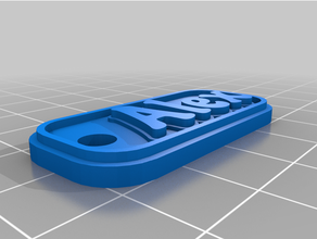 personalizado multilinha etiqueta chaveiro 3d print model - Mito3D