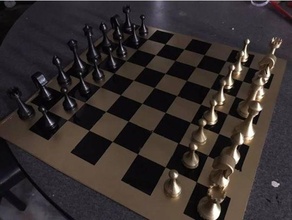 simple chess pieces set 3d print model - Mito3D