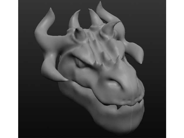 8 horned dragon tête RAM ramure 3D print model - Mito3D