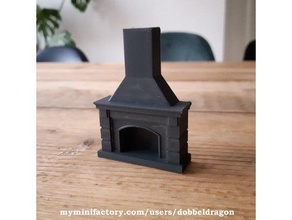 fireplace 28mm boardgame dnd furniture miniature scatter tabletop terrain 3d print model - Mito3D