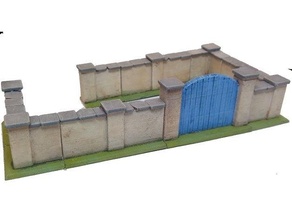 high stone wall battlefront chain command flames war fow wargames wargaming 3d print model - Mito3D