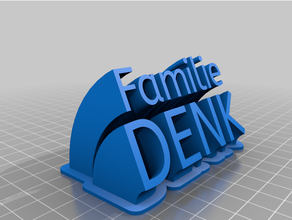customized plate 2 lines fonts remix fam denk 3d print model - Mito3D