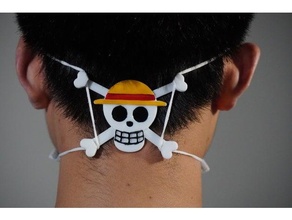 luffy jolly roger ear guard face mask hook earguard onepiece 3d print model - Mito3D