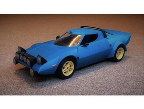 hood rally car 1 10 assembly detailed kit lancia scale stratos 3d print model - Mito3D