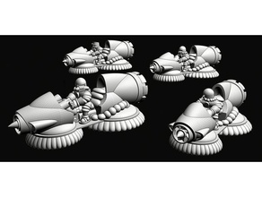 Wastewars lunar coalición mediador jet bikes 10mm escala épico epic40k moto agua ciencia ficción juego guerra desperdicio 3d print model - Mito3D