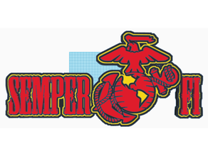 semper fi logo hd marines military us 3d print model - Mito3D