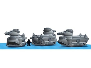 wastewars - lunar coalition t22 armstrong hover tank 10mm scale epic epic40k hovercraft hovertank wasteman 3d print model - Mito3D