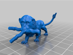 lion monkey rennevatio st tipo bastone lancio bestia Leone scimmia 3d print model - Mito3D