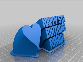 happybdrinad 36 heart personalizzato 3d print model - Mito3D