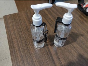 hand sanitizer clip & holder - 50 100 pump bottle 3d print model - Mito3D