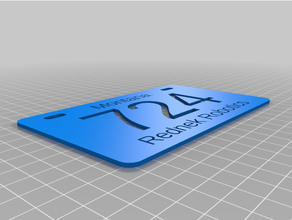 724 licence plate customized 3d print model - Mito3D