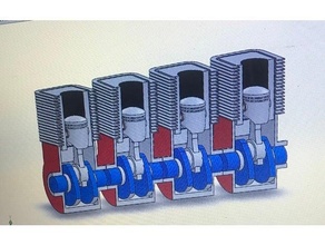 4 stroke piston engine 3d print model - Mito3D