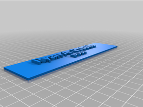 ryan nametag customized 3d print model - Mito3D