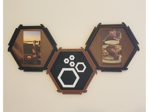 modular hexagon picture frame 3d chic art decor decoration wall mounted 3d print model - Mito3D