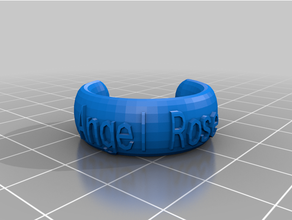 customized text ring bracelet crown 3d print model - Mito3D