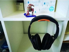 book shelf headphone hanger v1 glue 3d print model - Mito3D