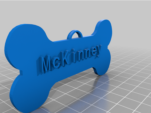 McKinney personalizado perro etiqueta 3D print model - Mito3D