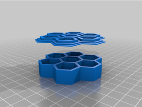 customized 7 hex container small parts games 3d print model - Mito3D