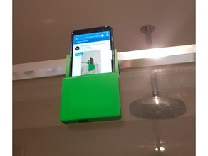 semi marco ducha pantalla teléfono soporte estante accesorios caddie gancho smartphone 3d print model - Mito3D