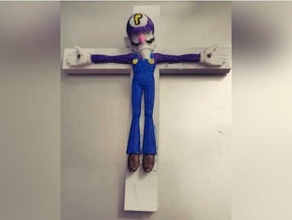 crucified waluigi dank memes 3d print model - Mito3D