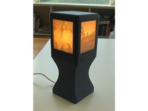 customizable lithophane lamp 3d print model - Mito3D