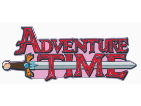 adventure time logo hd cartoon cartoons network 3d print model - Mito3D