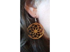 flower life earrings earings fleur vie jewelry 3d print model - Mito3D
