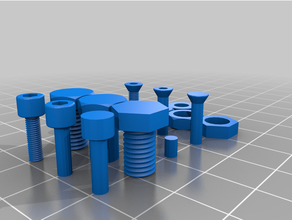 customized nuts bolts v195 openscad library 3d print model - Mito3D