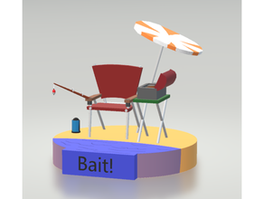 bait game statue fishing video virtual reality 3d print model - Mito3D