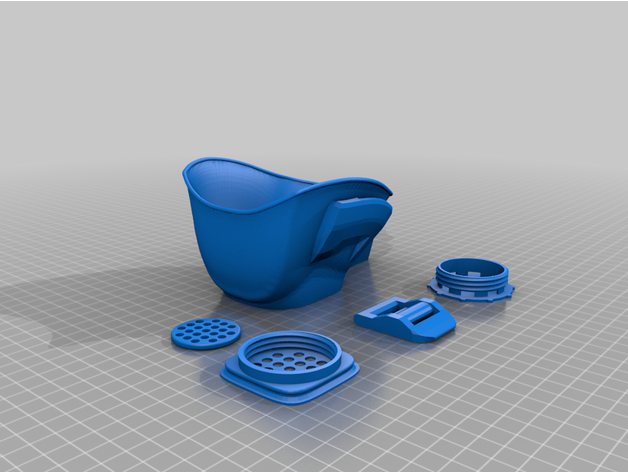 maske filter attachments ladder lock strap adjuster 3D print model - Mito3D