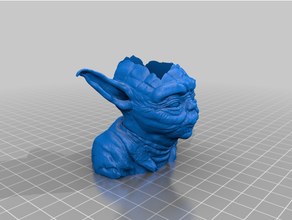 Yoda Büste Pflanzer 3d print model - Mito3D