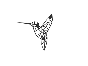 geometrico uccello parete arte 3mm 3d print model - Mito3D