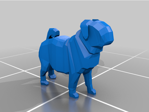 poly pug 3d print model - Mito3D