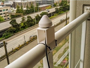balcony railing antenna mount holder 3d print model - Mito3D